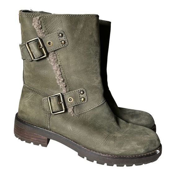 UGG Women’s Niels Zippered Leather Boots Size 7 - Picture 2 of 14